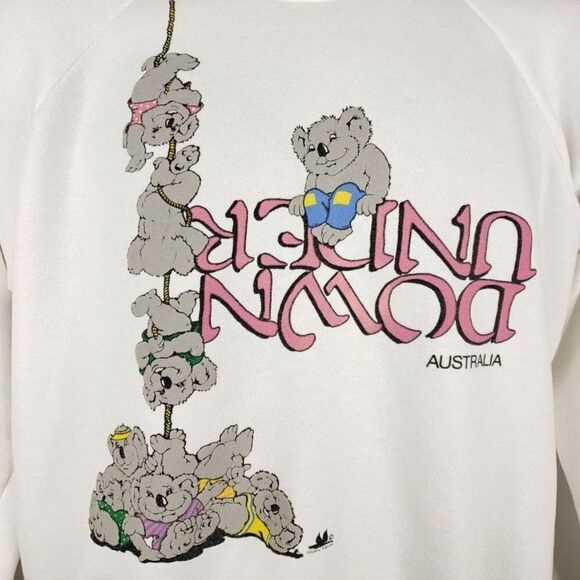 Australia Koala Bear Sweatshirt Vintage 80s Down Under Made In Australia Mens - Picture 2 of 7